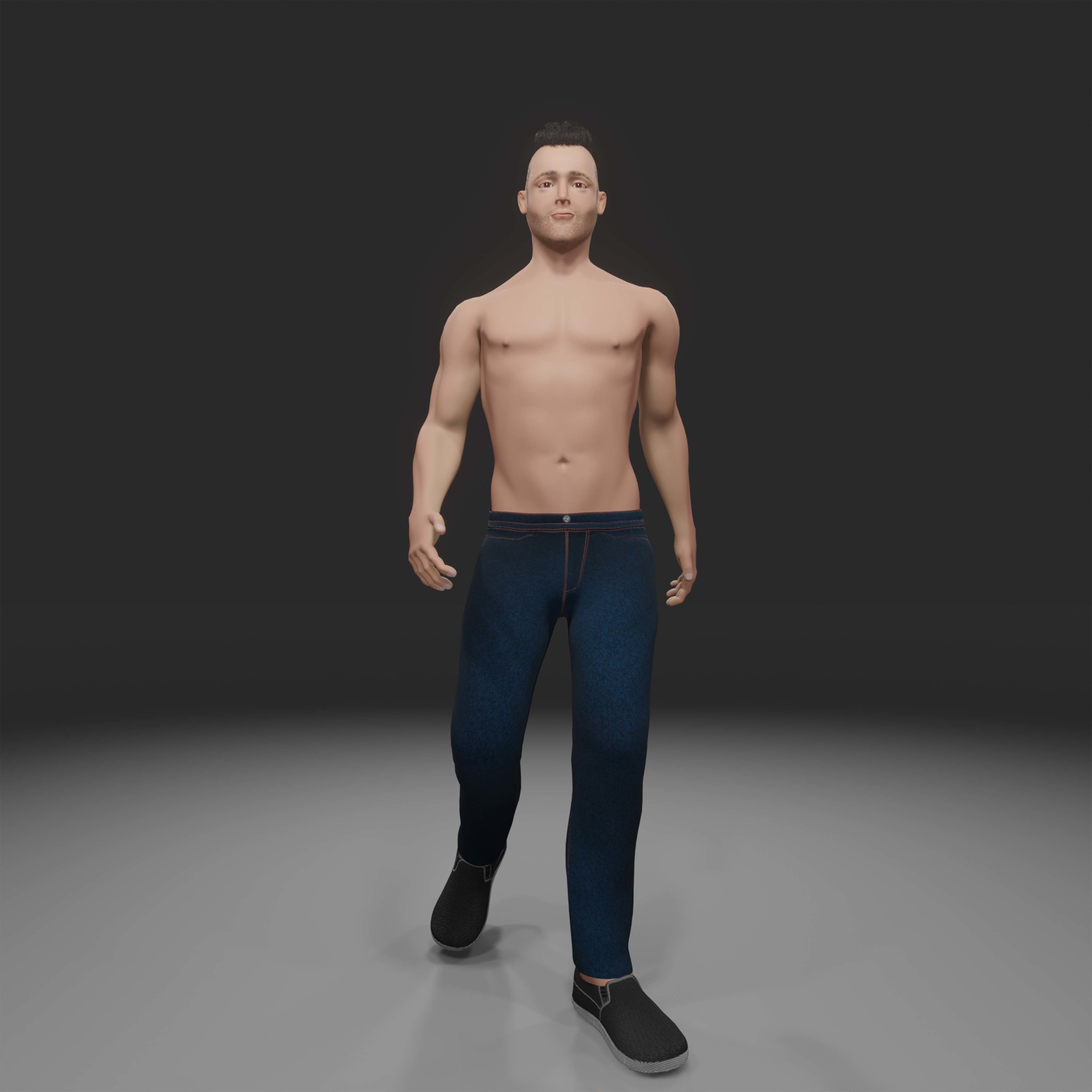 Human Character Low-poly 3D model_2