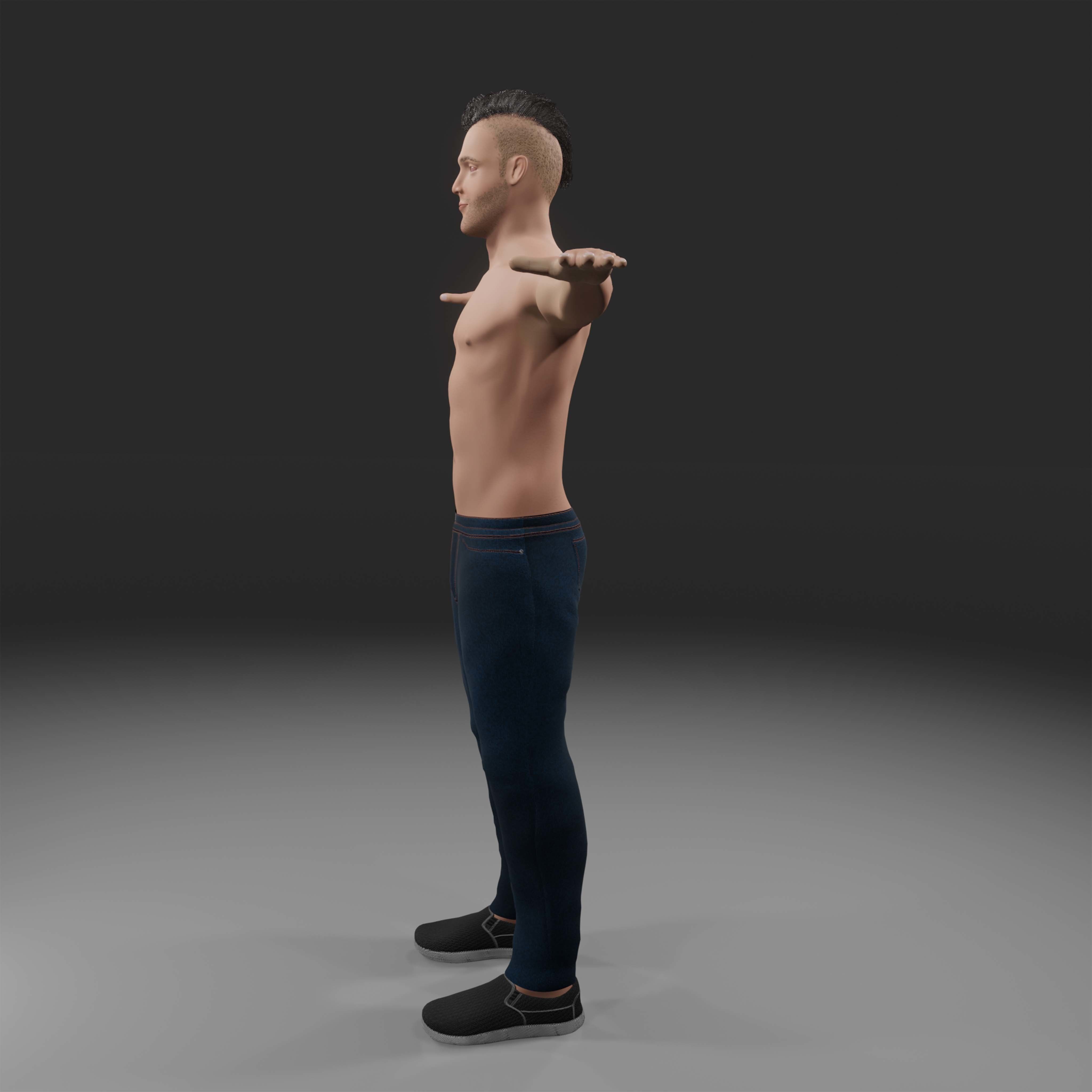 Human Character Low-poly 3D model_9