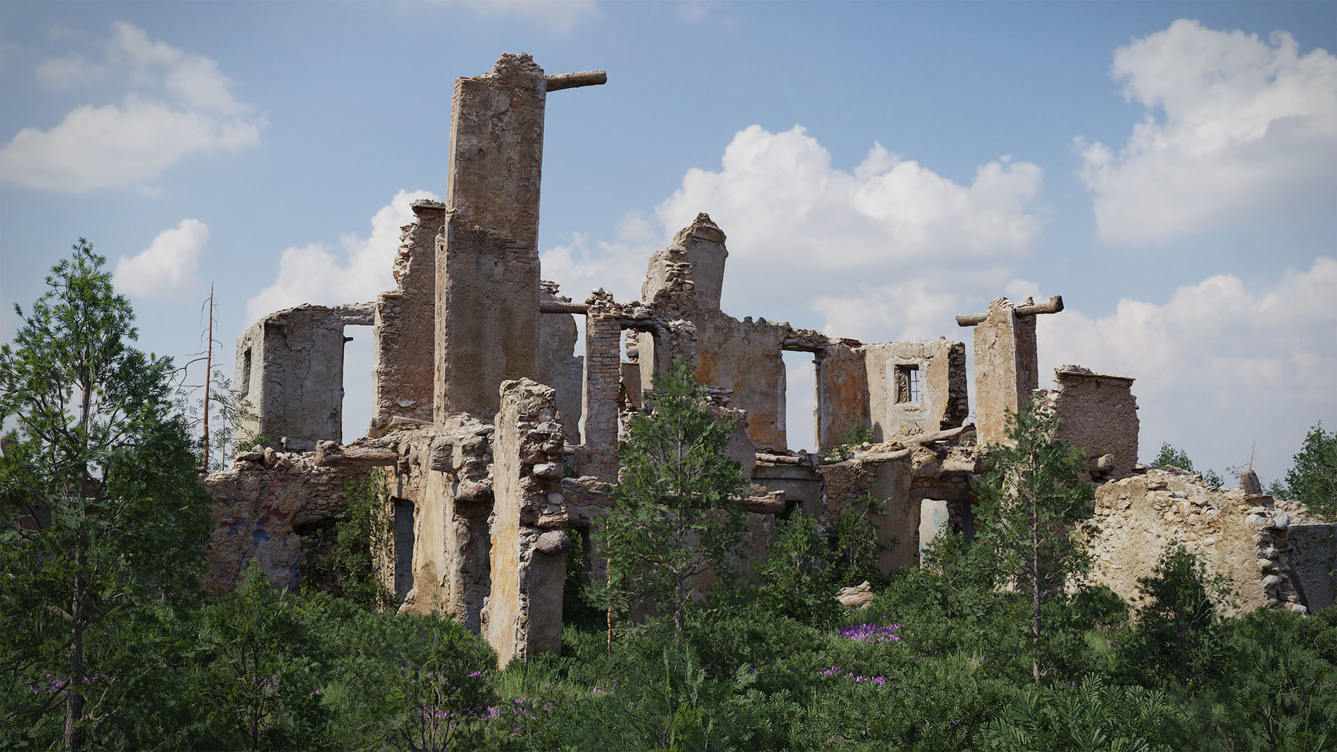 Old Building House Ruins Pack 3D Model Collection_8