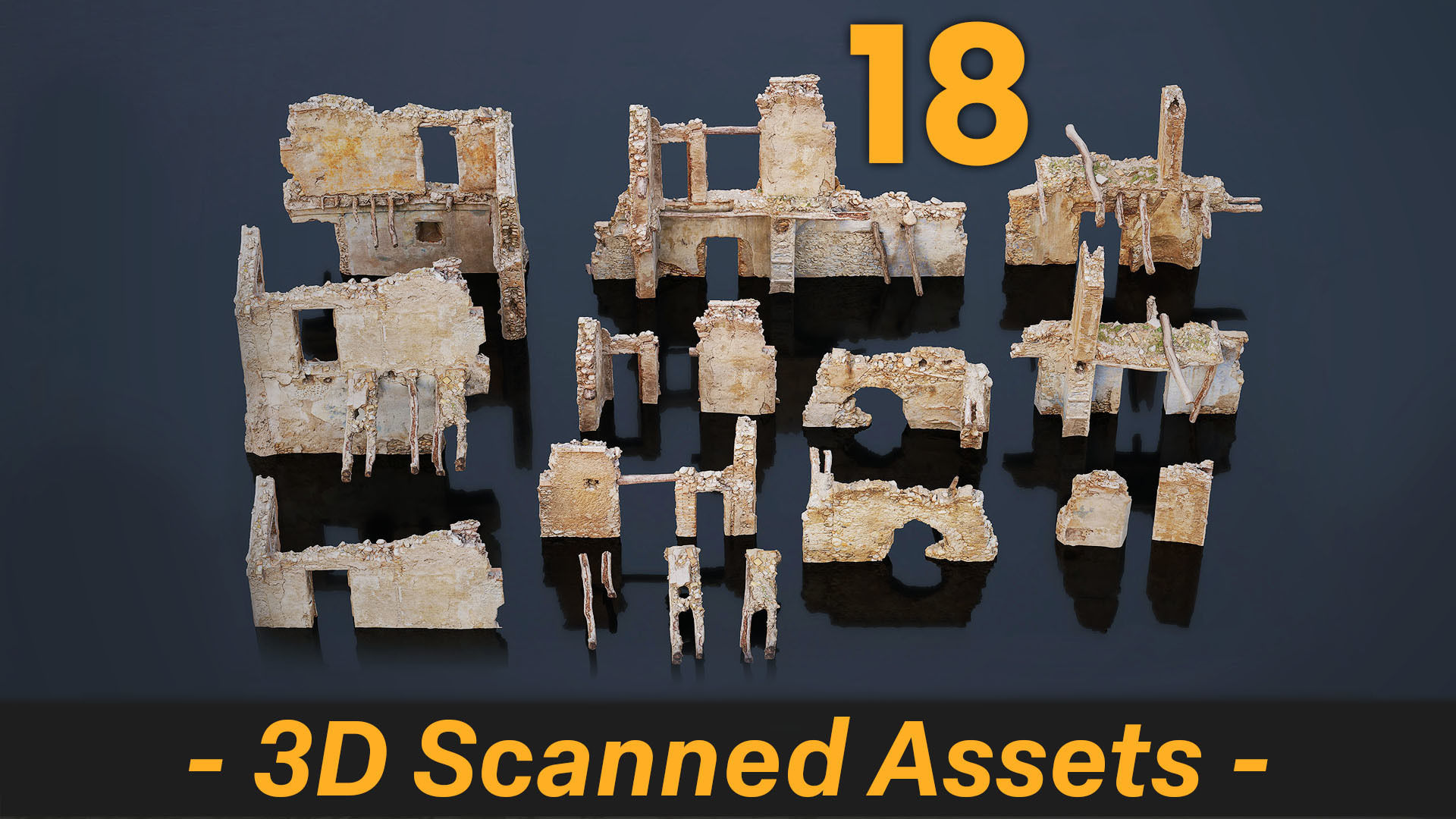 Old Building House Ruins Pack 3D Model Collection_13