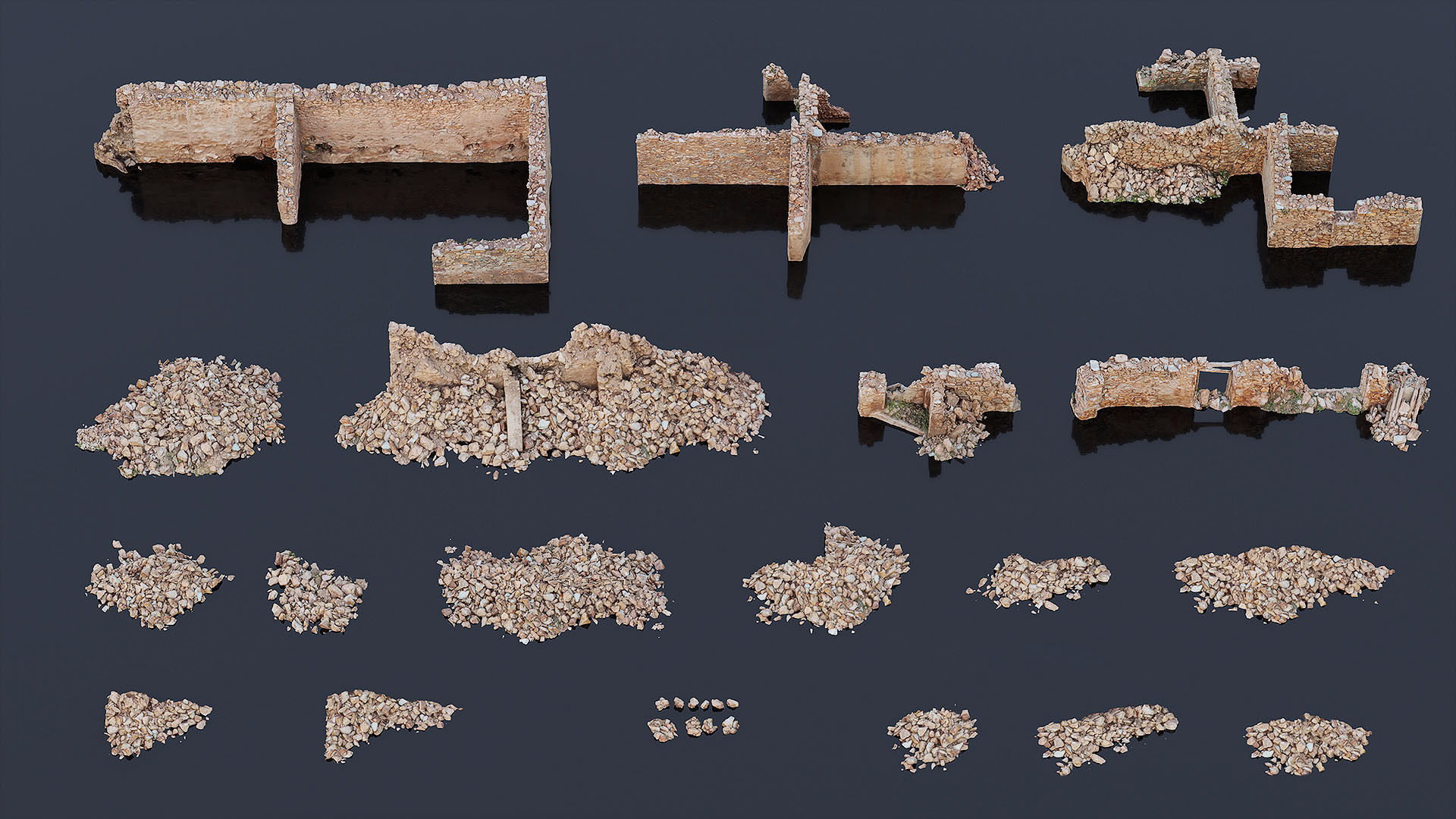 Old Building House Ruins Pack 3D Model Collection_4