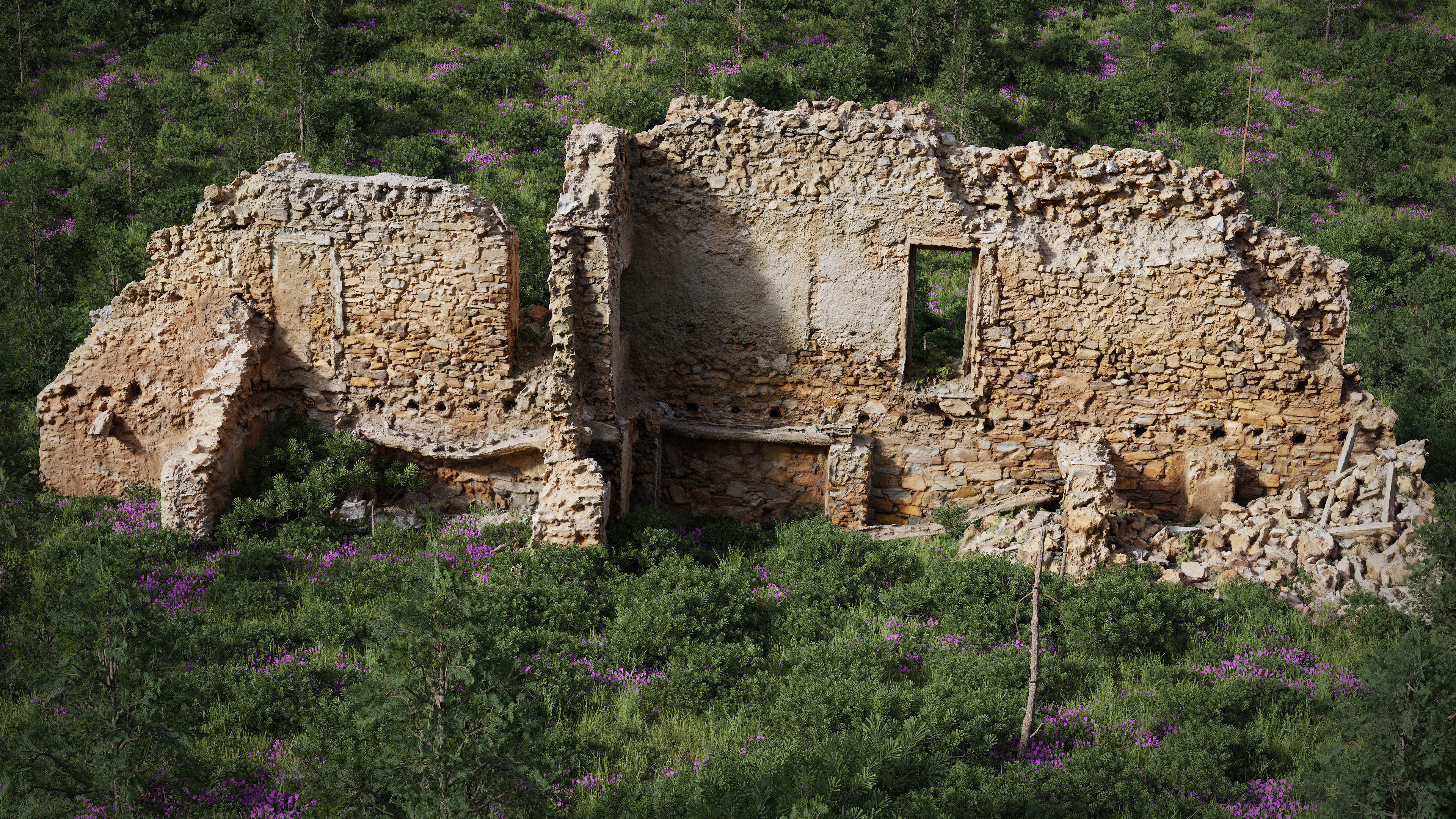 Old Building House Ruins Pack 3D Model Collection_12