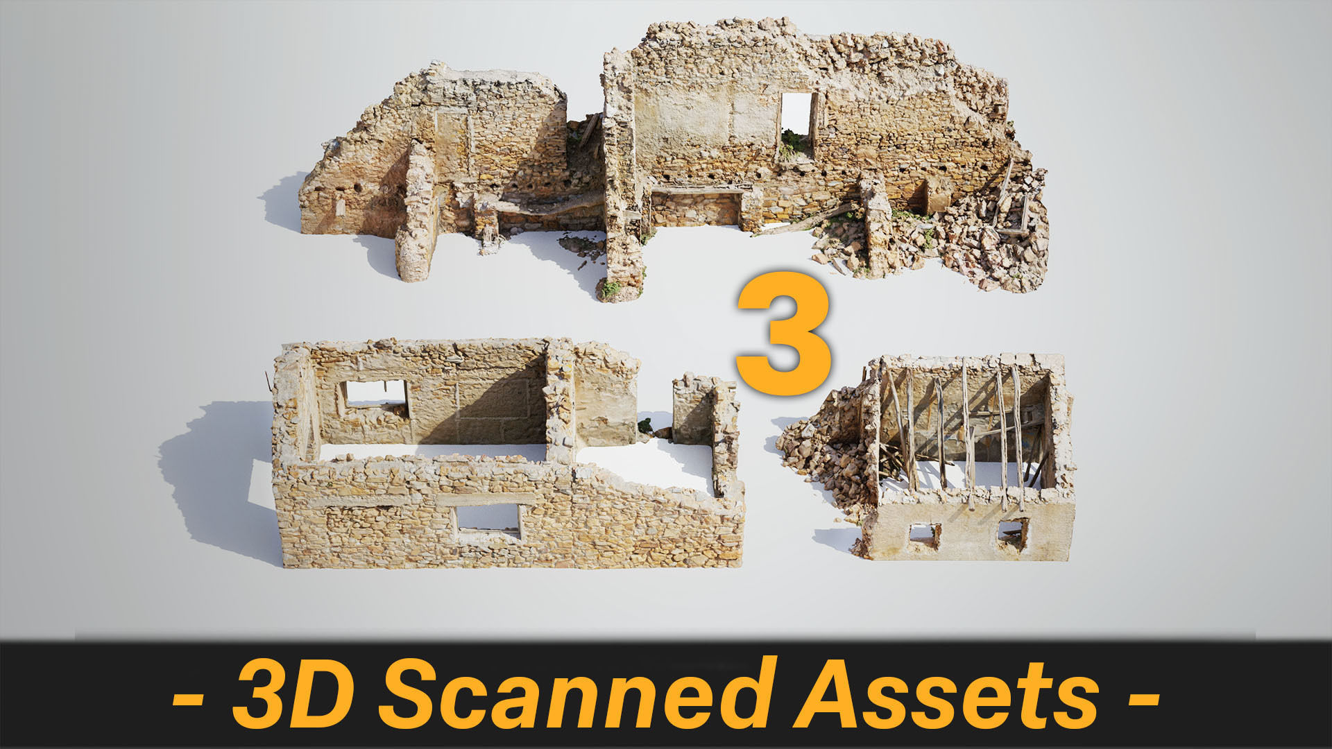 Old Building House Ruins Pack 3D Model Collection_15