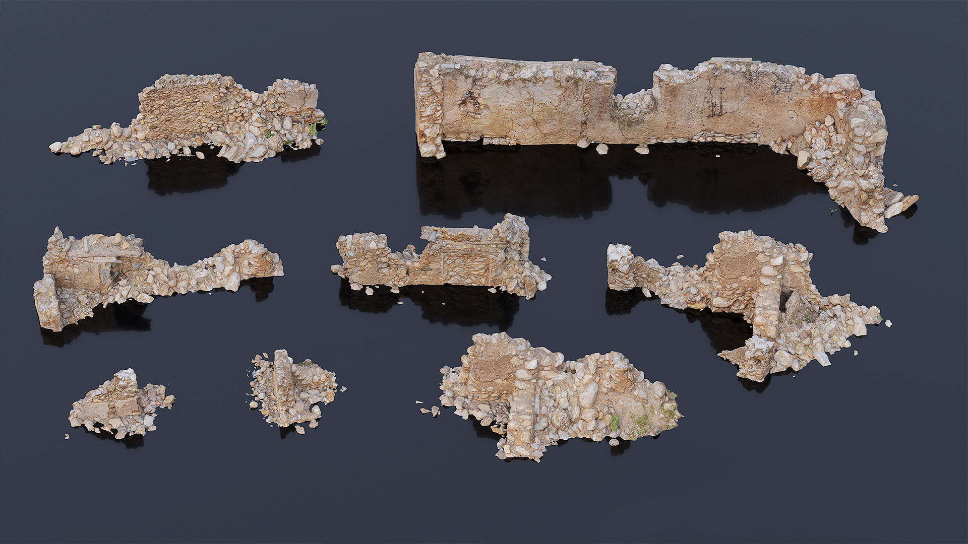 Old Building House Ruins Pack 3D Model Collection_7