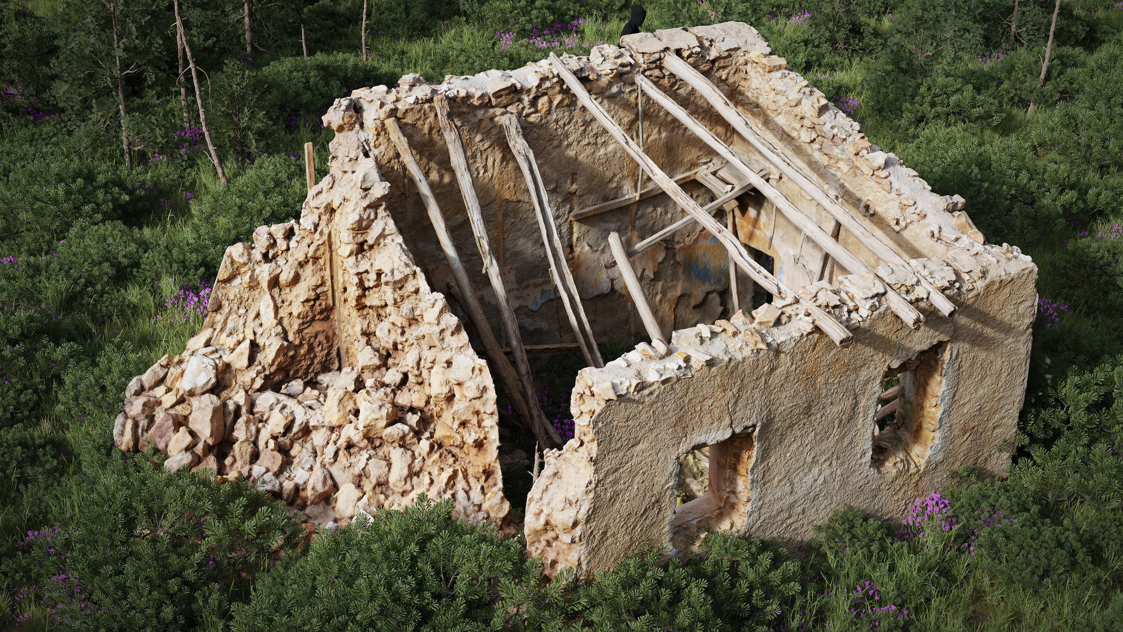 Old Building House Ruins Pack 3D Model Collection_11