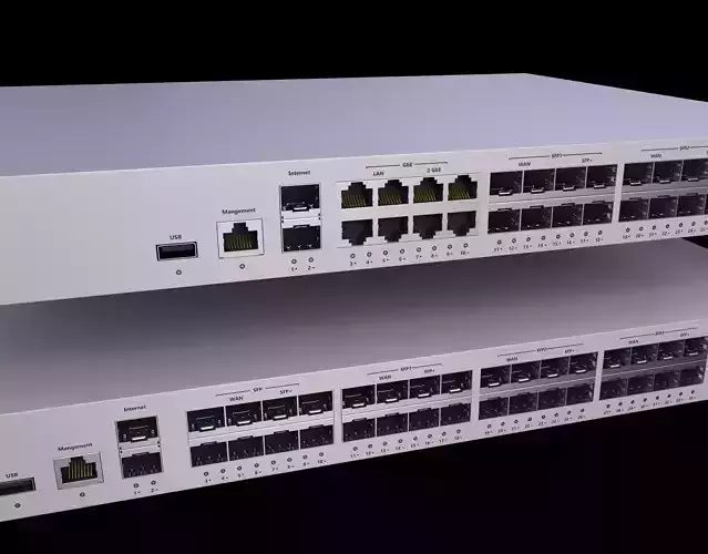 Network Firewall and Switch 3D model