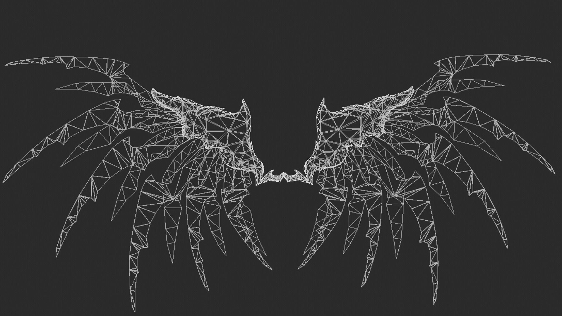 Futuristic Wing Low-poly 3D model_17