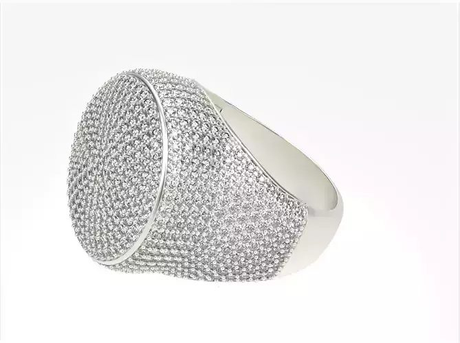 Men signet covered with stones Hip hop ring