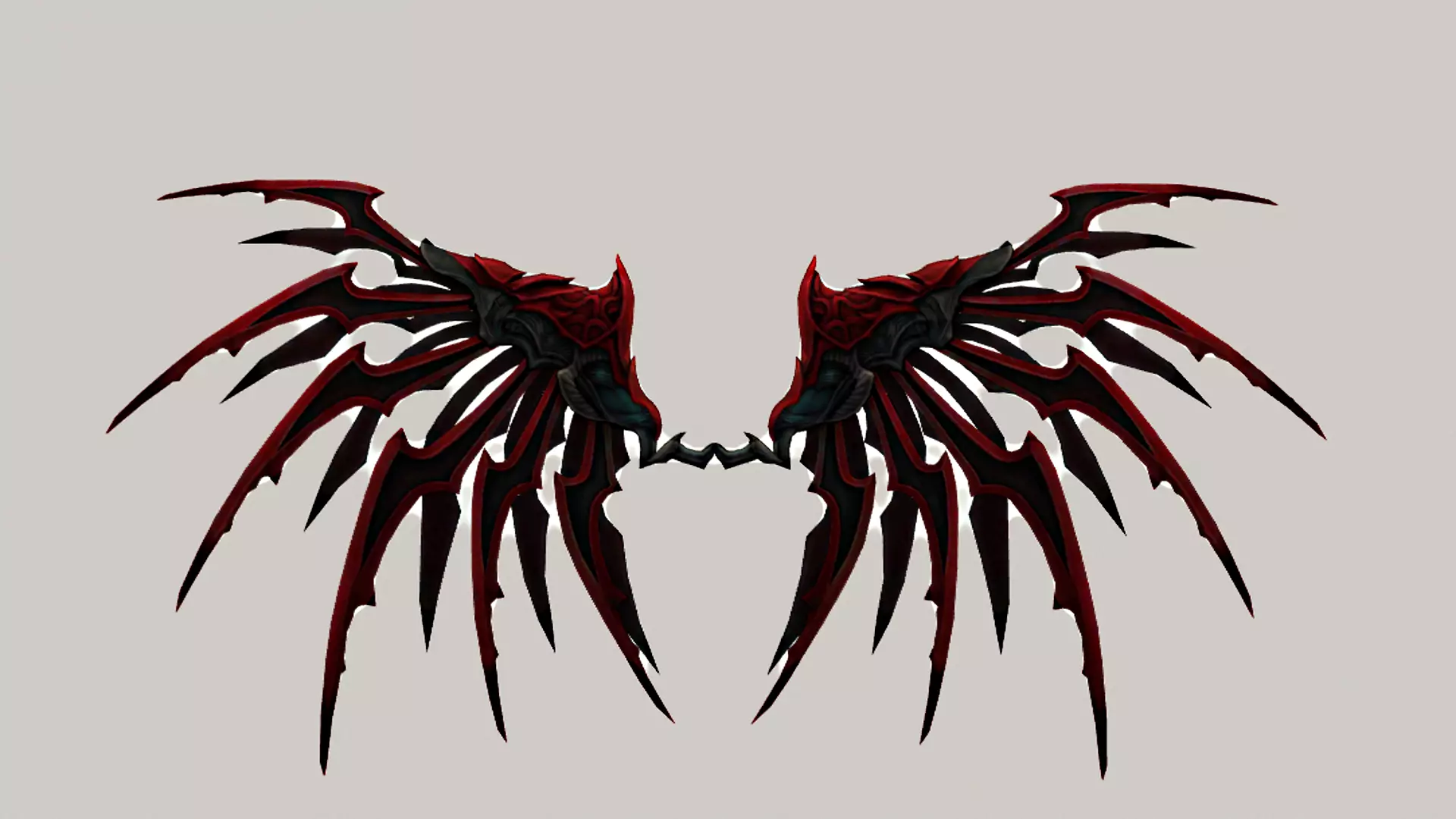 Futuristic Blood Metal Wing Low-poly 3D model_0