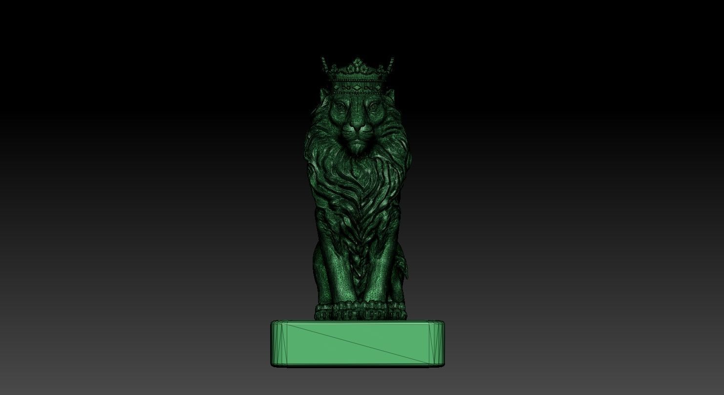 Lion portant une couronne 3D model_6