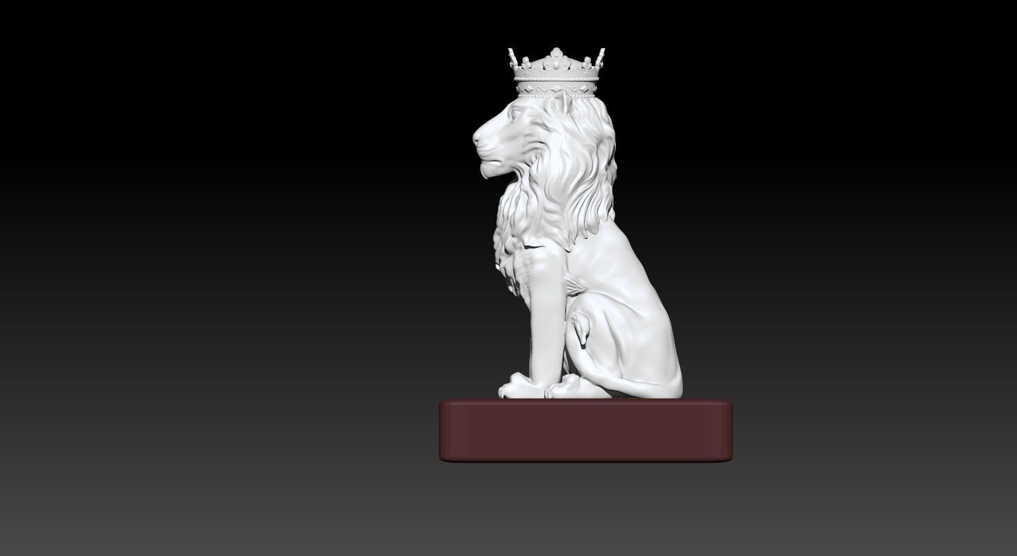 Lion portant une couronne 3D model_5