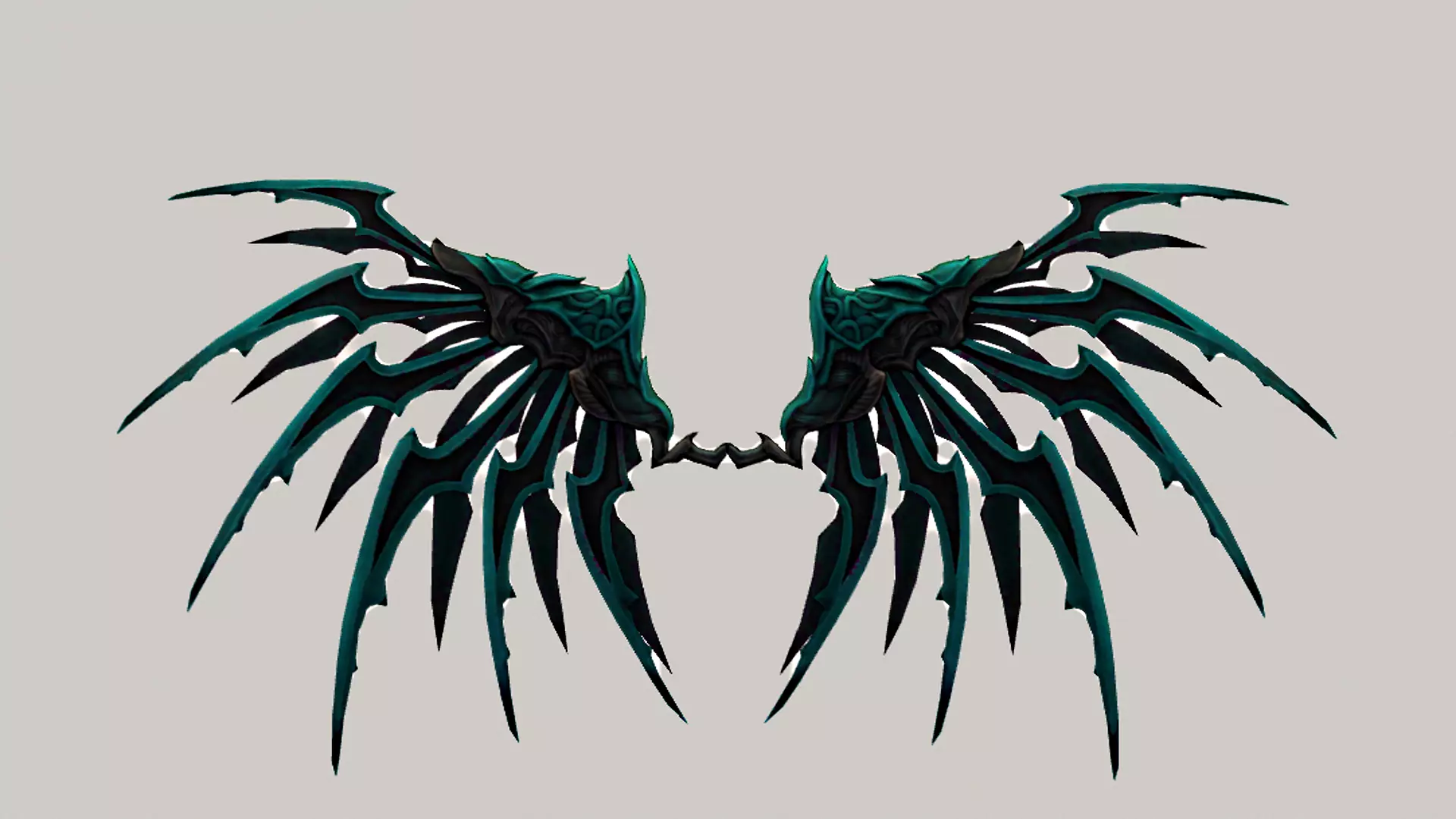 Futuristic Metal Wing Low-poly 3D model_0