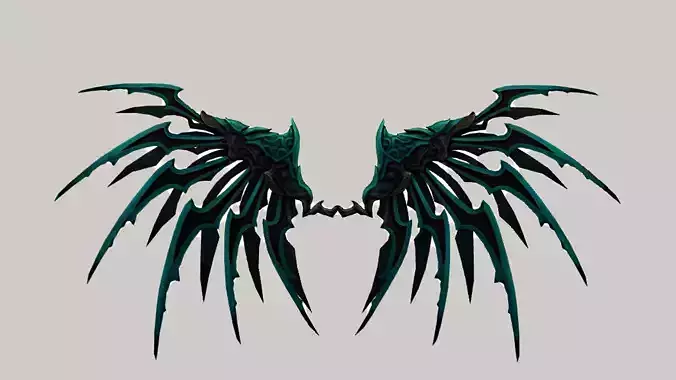 Futuristic Metal Wing Low-poly 3D model