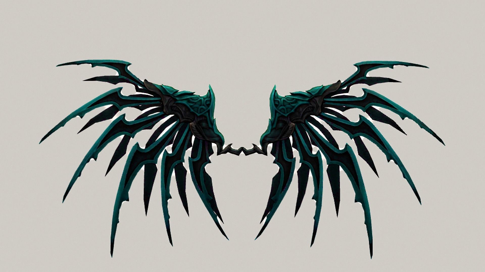 Futuristic Metal Wing Low-poly 3D model_9