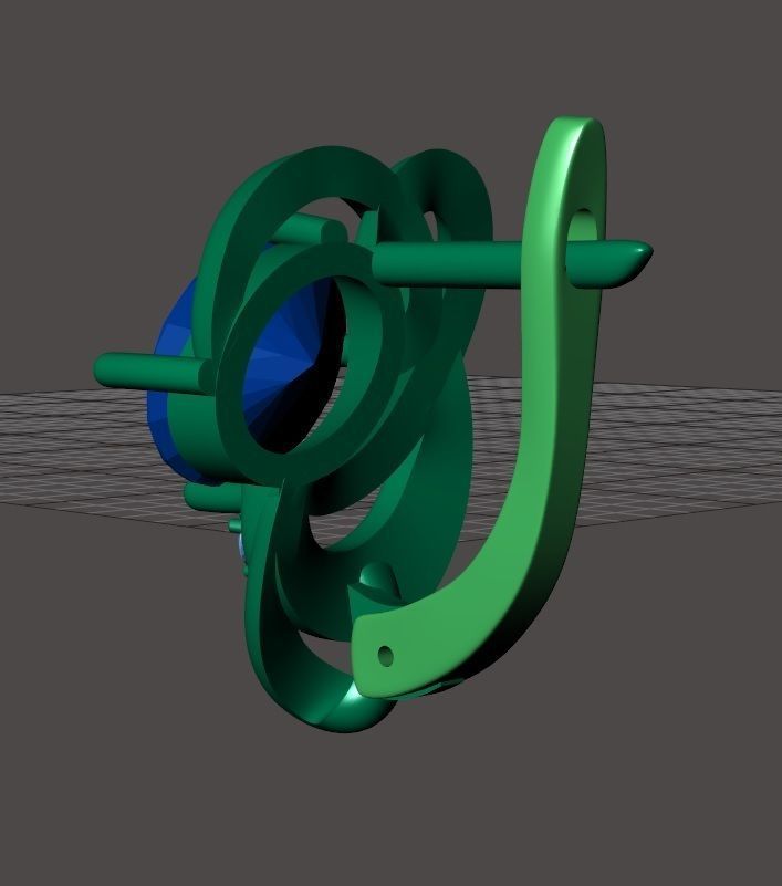 Earrings with diamonds 2 3D print model_9