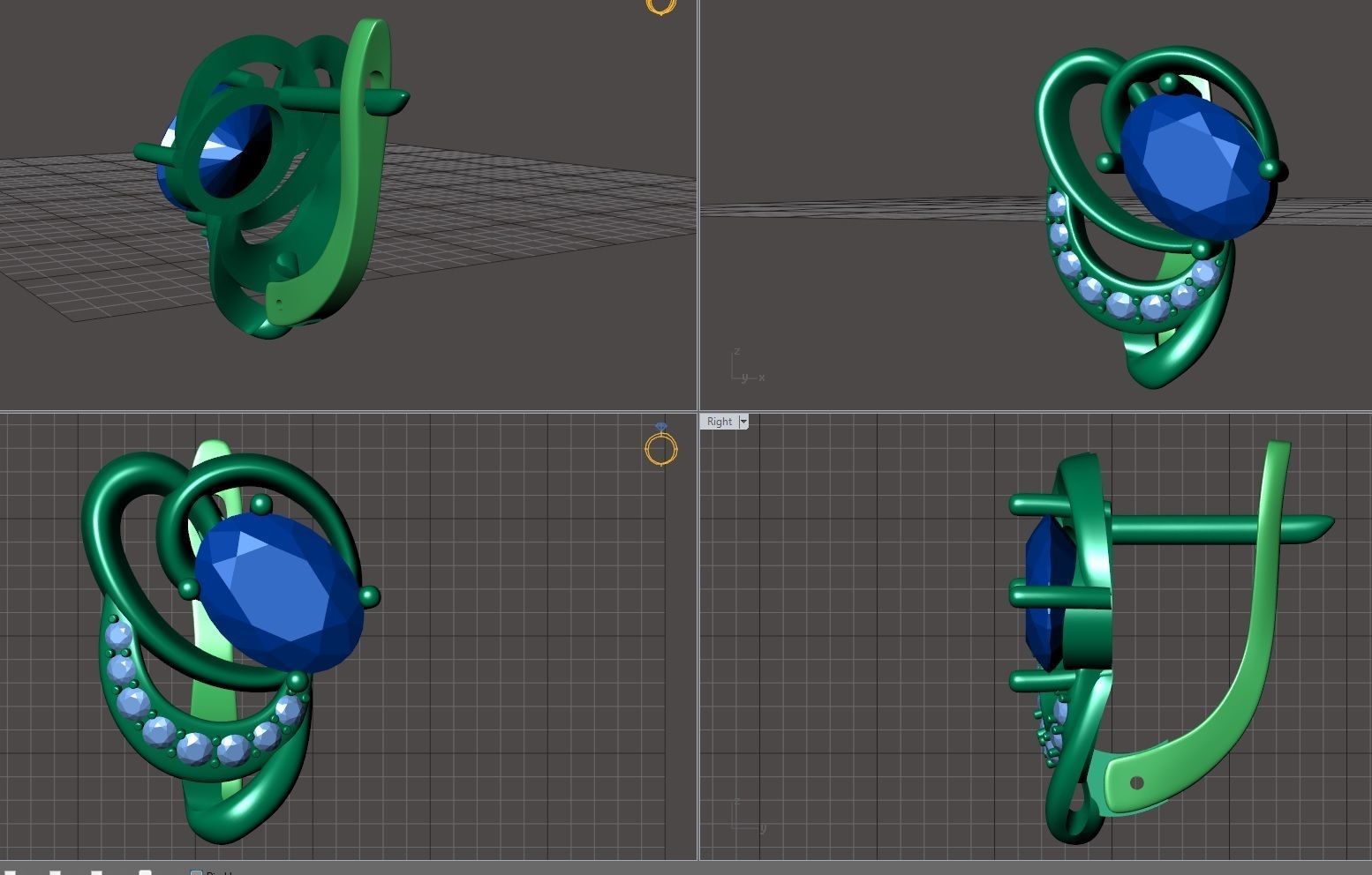 Earrings with diamonds 2 3D print model_11