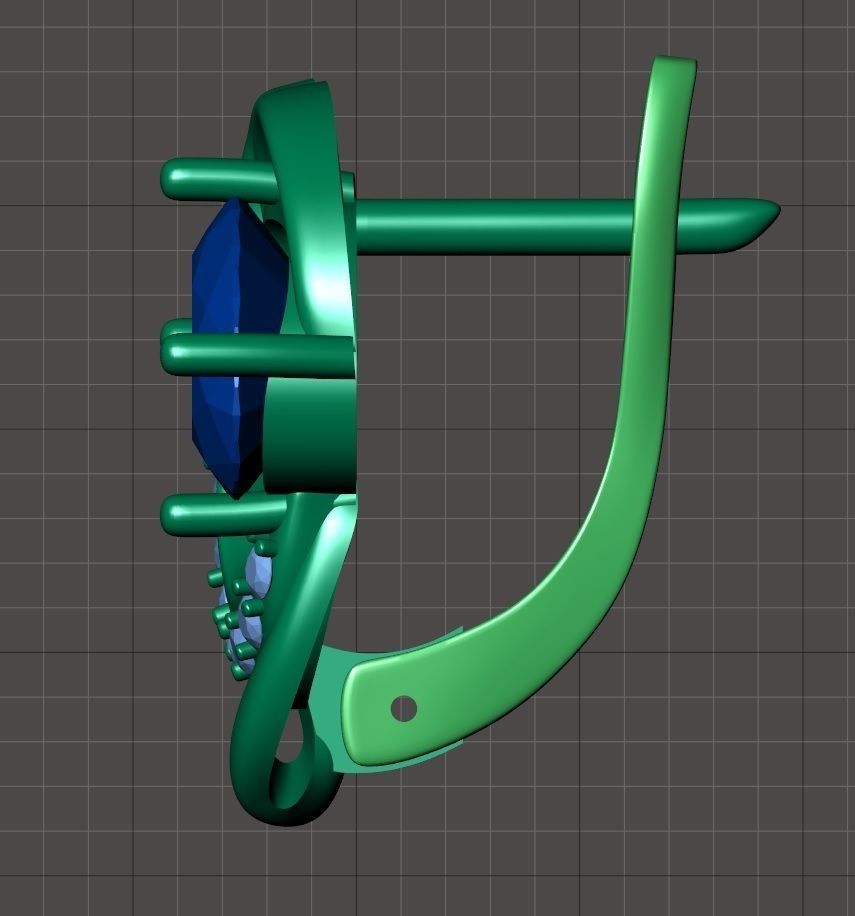 Earrings with diamonds 2 3D print model_8