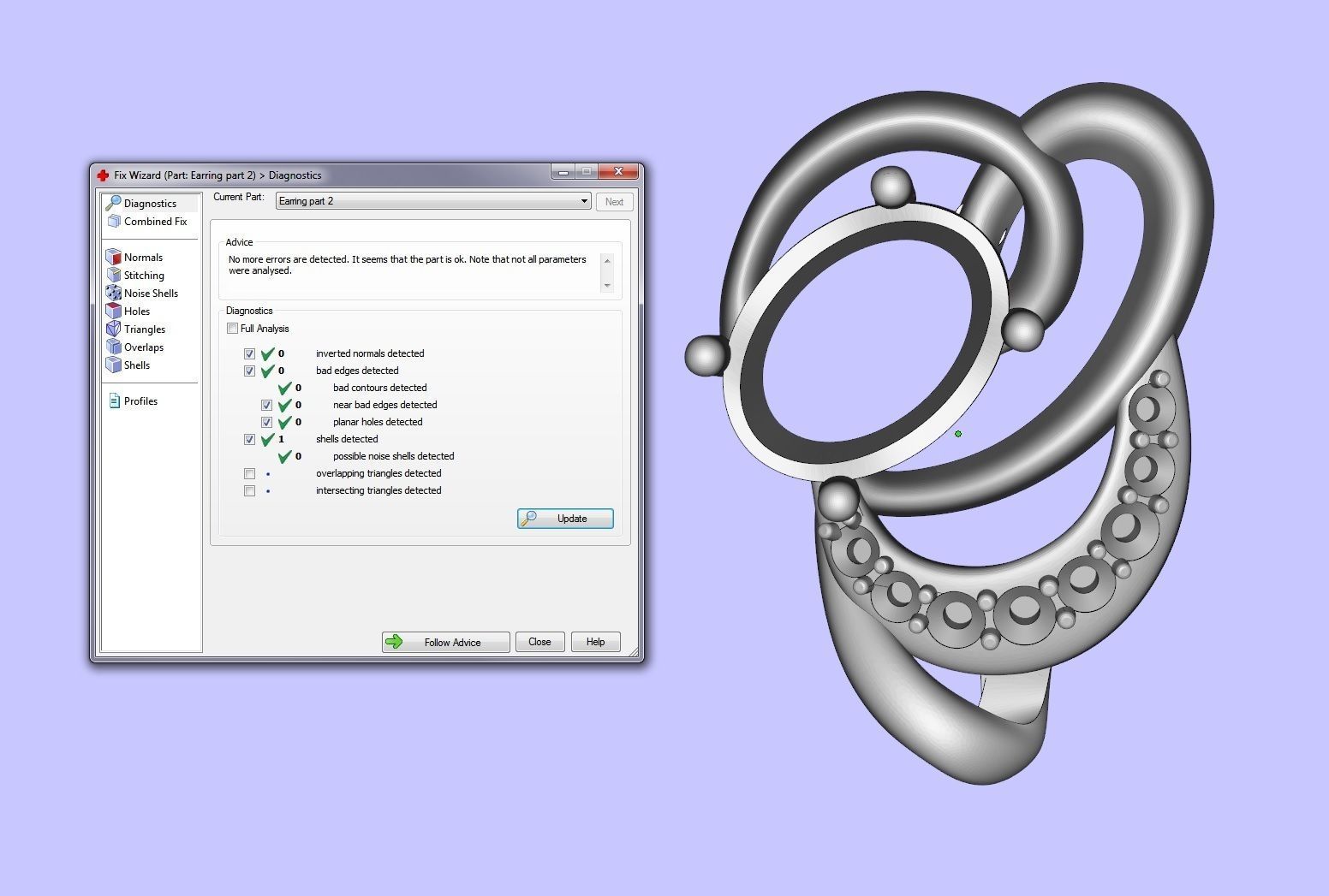 Earrings with diamonds 2 3D print model_5