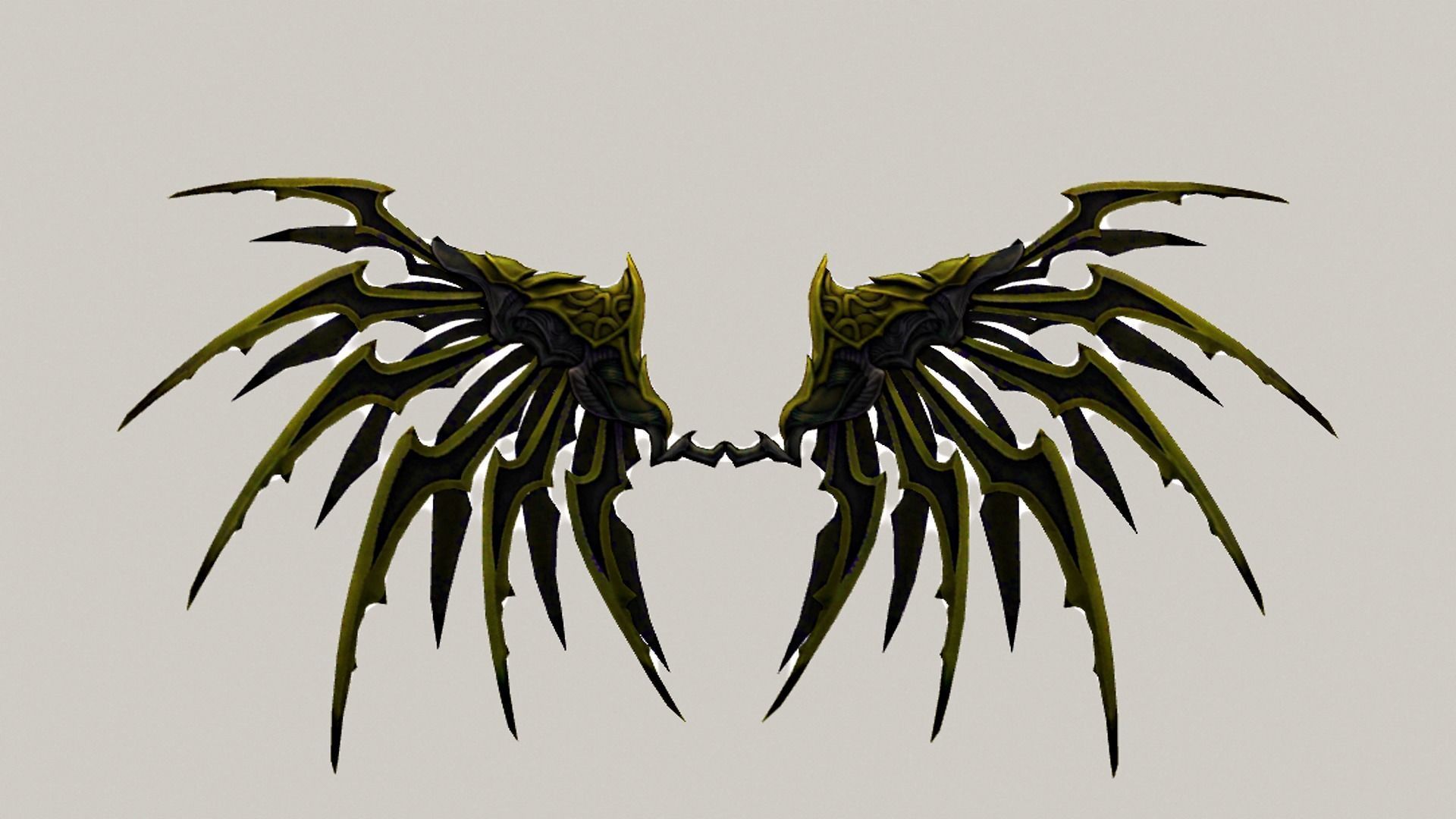 Futuristic Metal Wing Low-poly 3D model_17