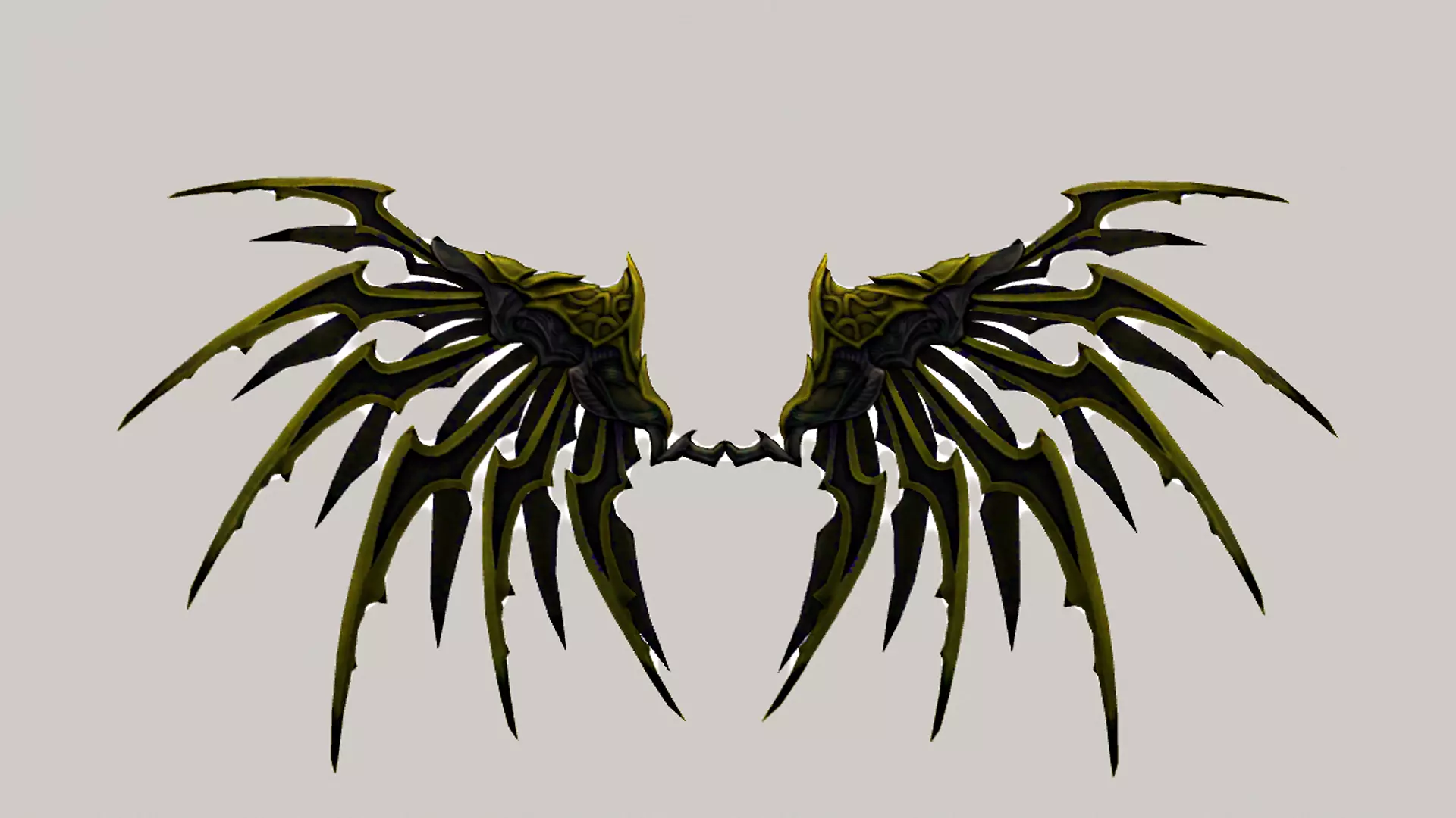 Futuristic Metal Wing Low-poly 3D model_0