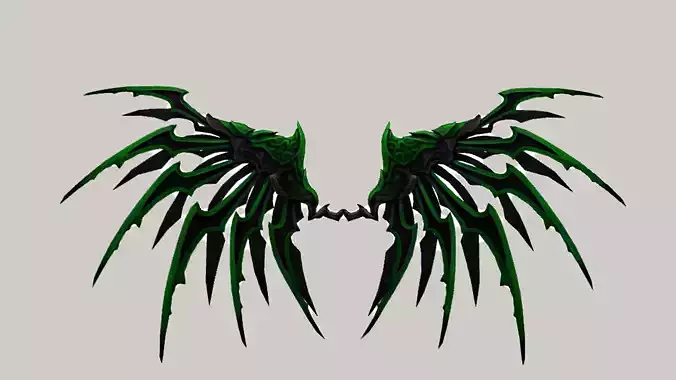 Futuristic Metal Wing Low-poly 3D model
