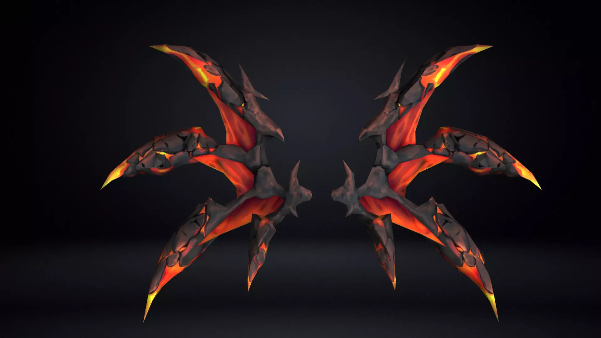 Futuristic  Lava Wing Low-poly 3D model_0