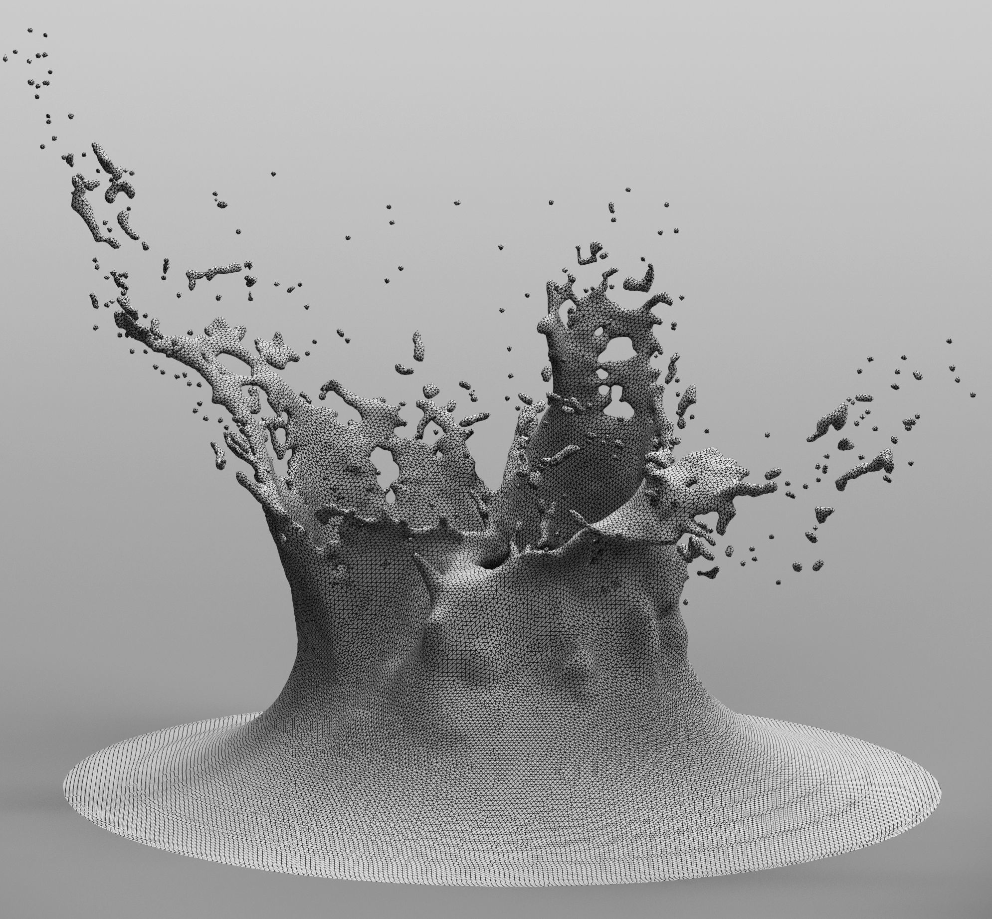 Six water splashes 3D model_9