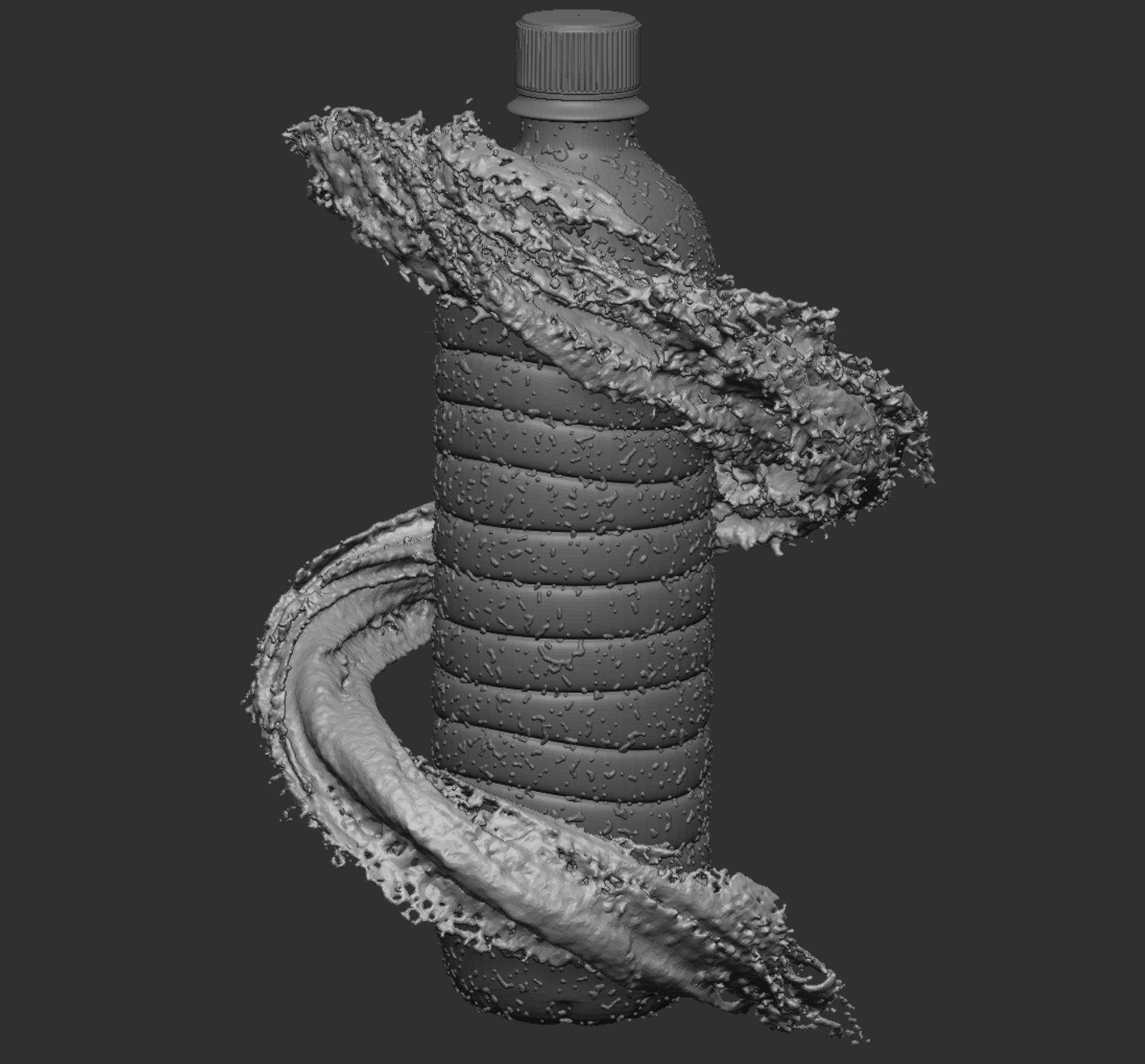 Six water splashes 3D model_10