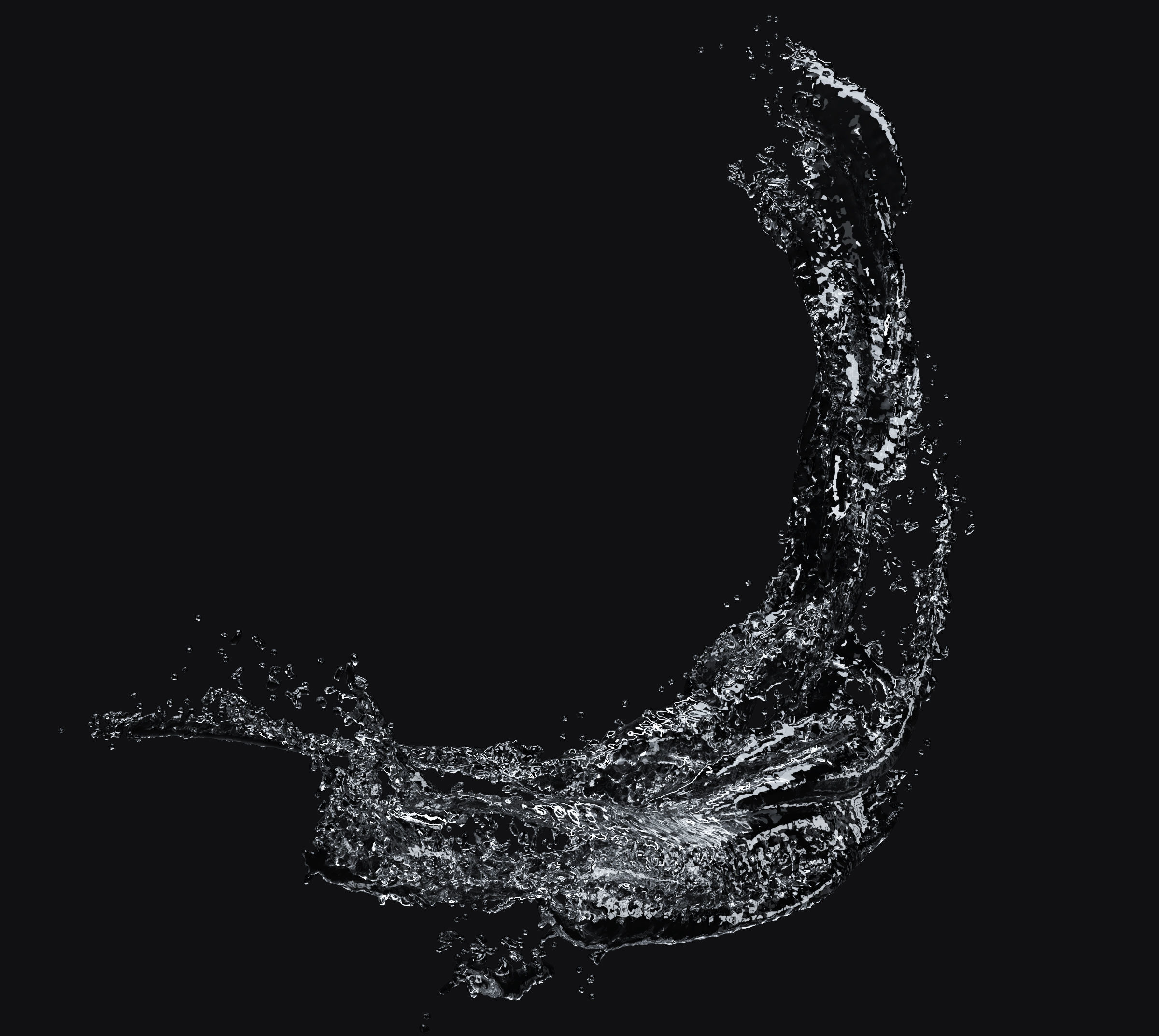 Six water splashes 3D model_6