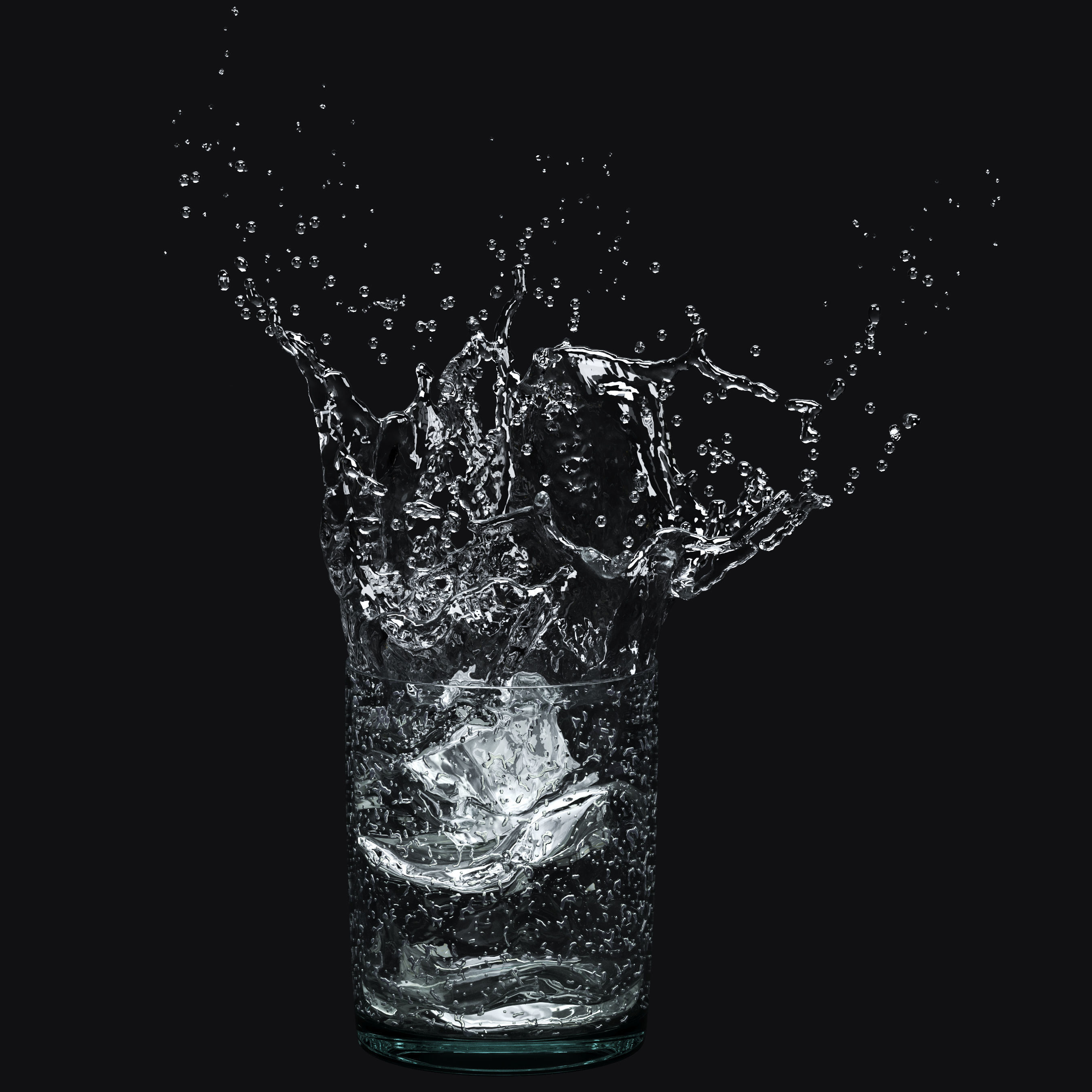 Six water splashes 3D model_5