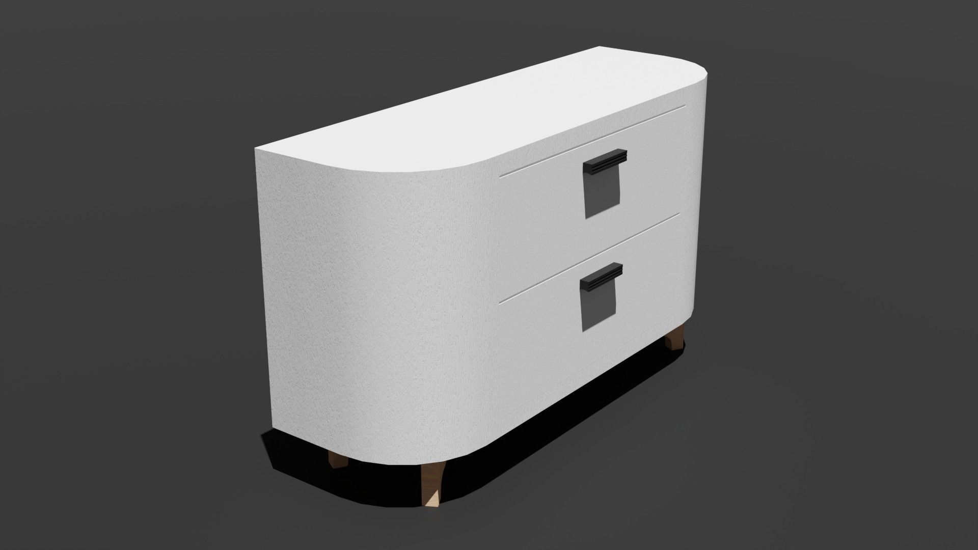 Cabinet nightstand with two drawers Free low-poly 3D model_2