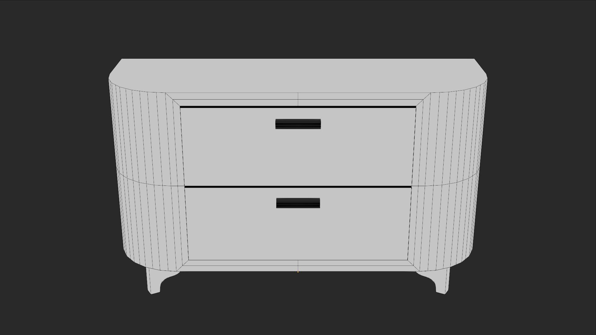 Cabinet nightstand with two drawers Free low-poly 3D model_3