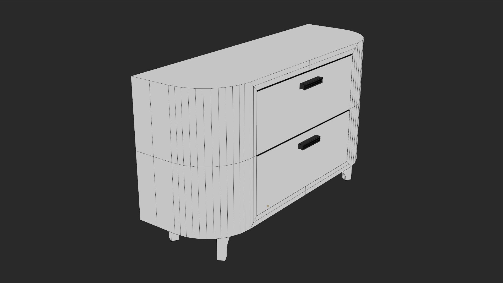 Cabinet nightstand with two drawers Free low-poly 3D model_5