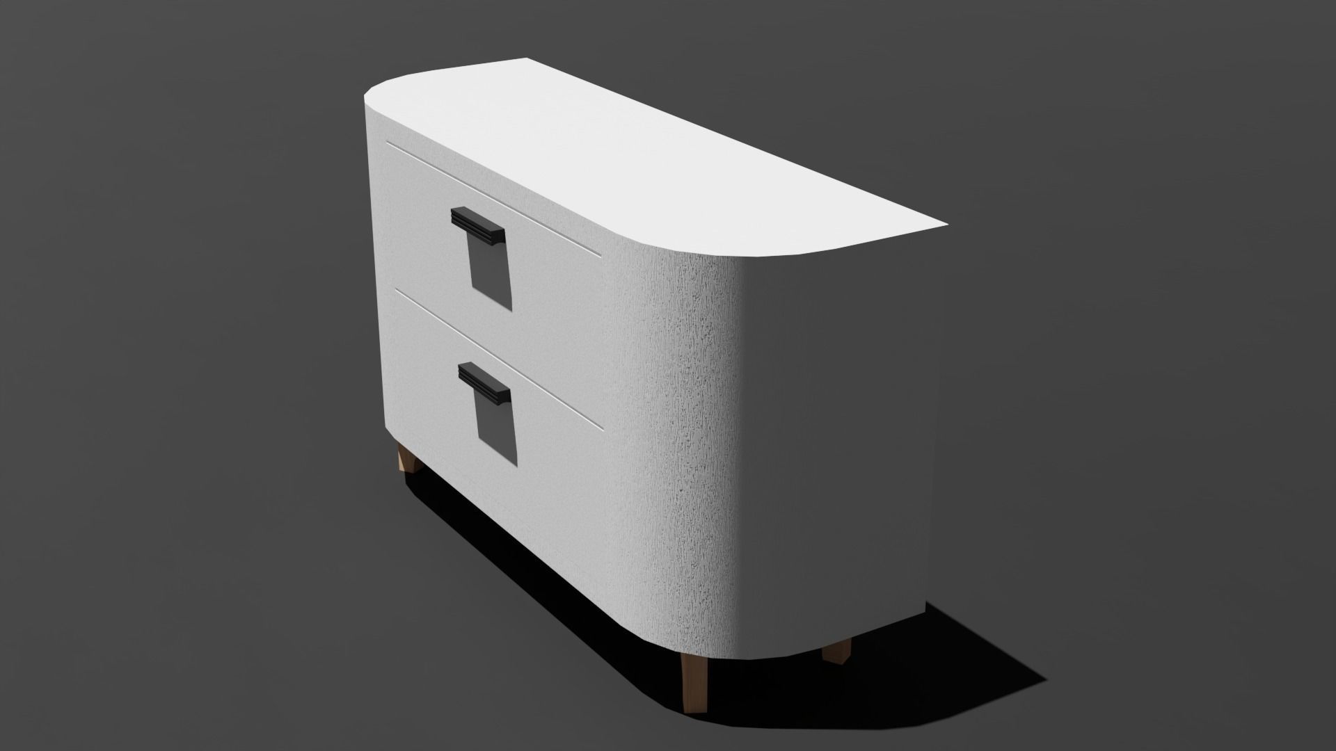 Cabinet nightstand with two drawers Free low-poly 3D model_1