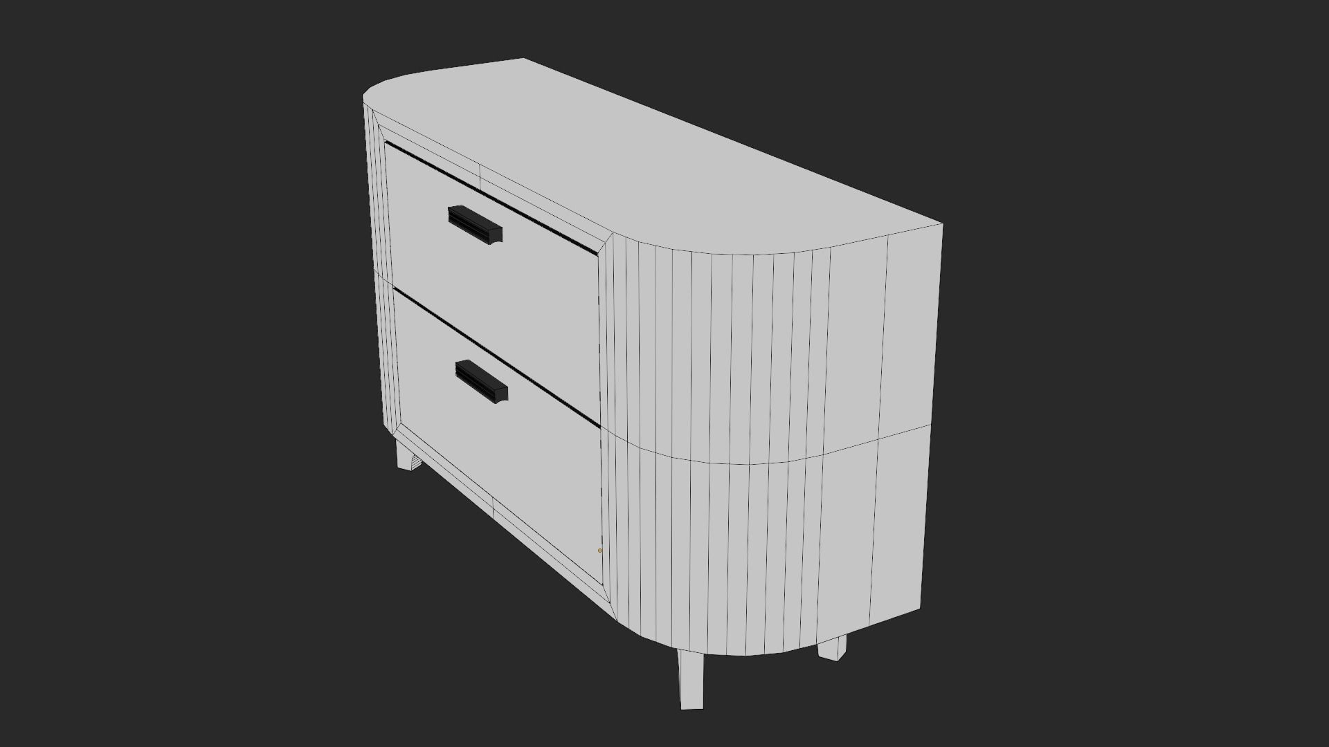 Cabinet nightstand with two drawers Free low-poly 3D model_4