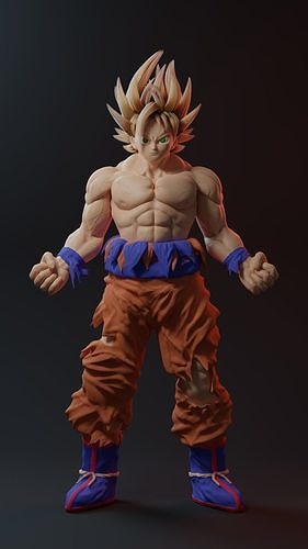 goku 3d model dragon ball super figure Low-poly 3D model