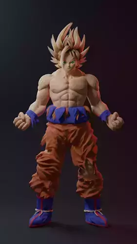goku 3d model dragon ball super figure Low-poly 3D model