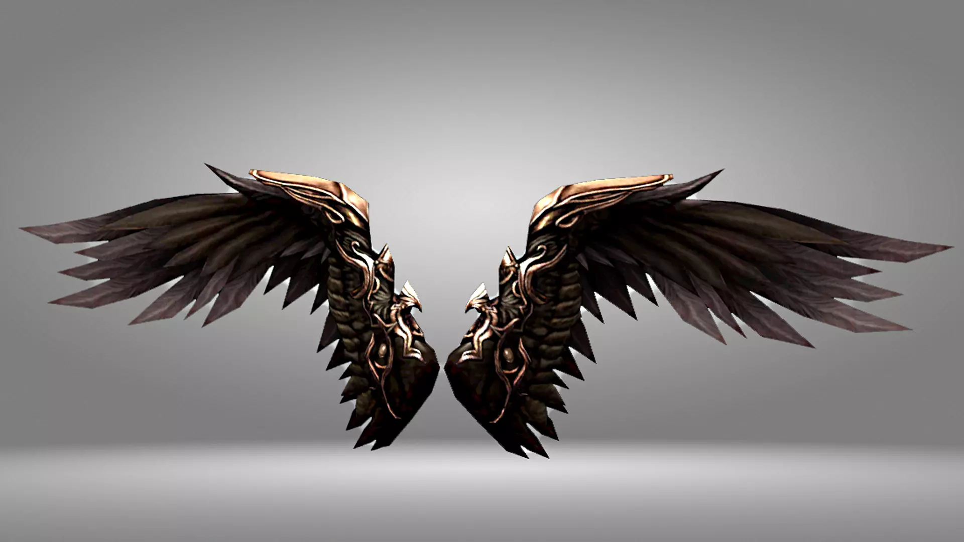 Futuristic Wing Low-poly 3D model_0