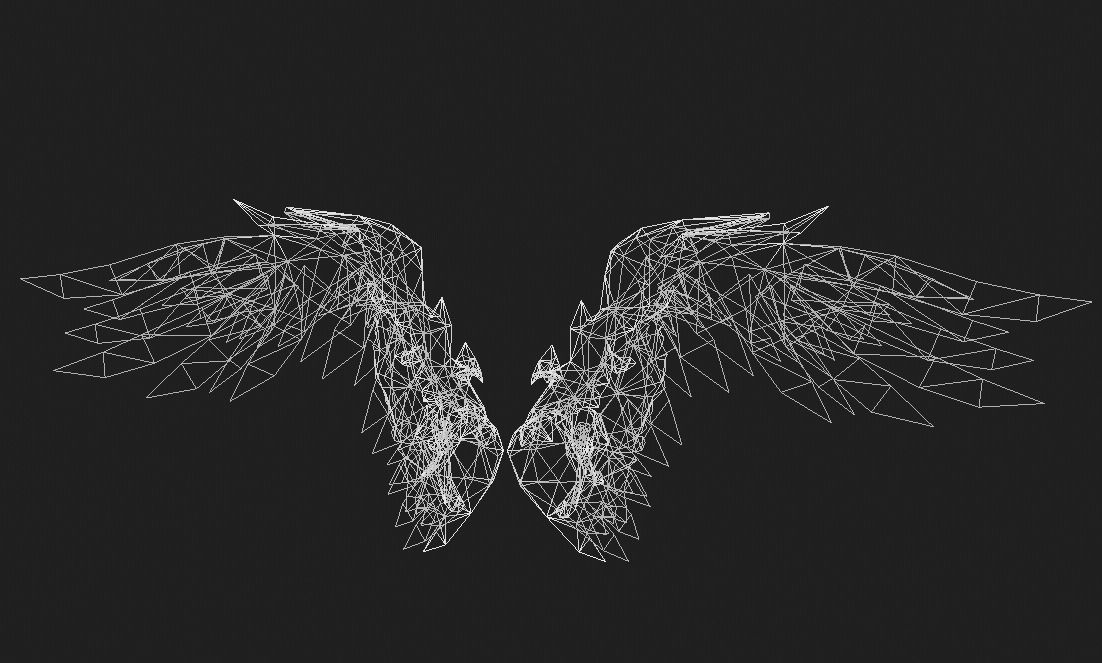 Futuristic Wing Low-poly 3D model_11