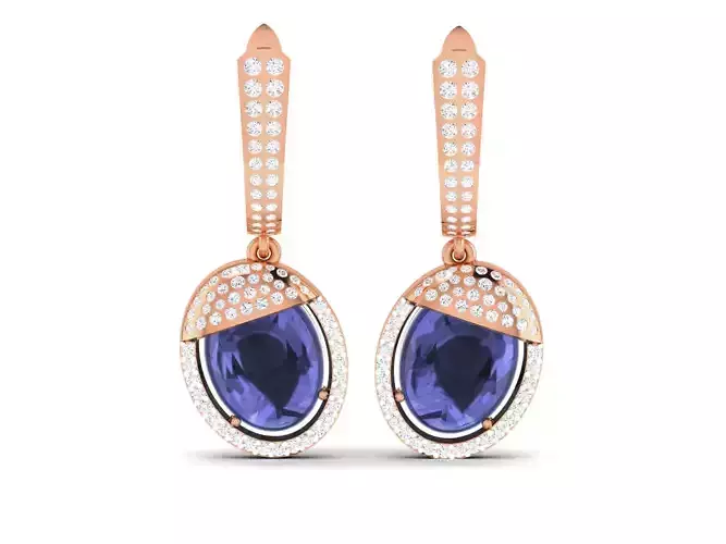 Women drop earrings 3dm render detail