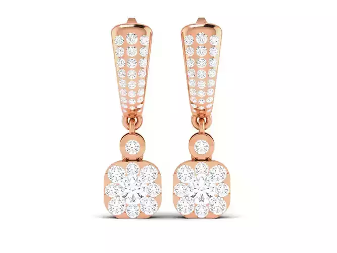 Women drop earrings 3dm render detail