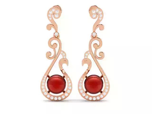 Women long earrings 3dm render detail