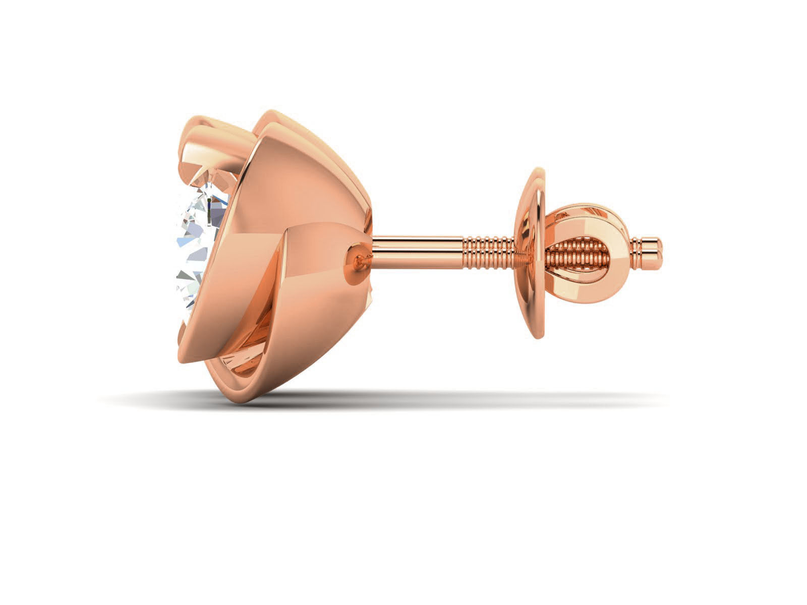 Women solitaire studs earrings 3dm render detail 3D print model_3