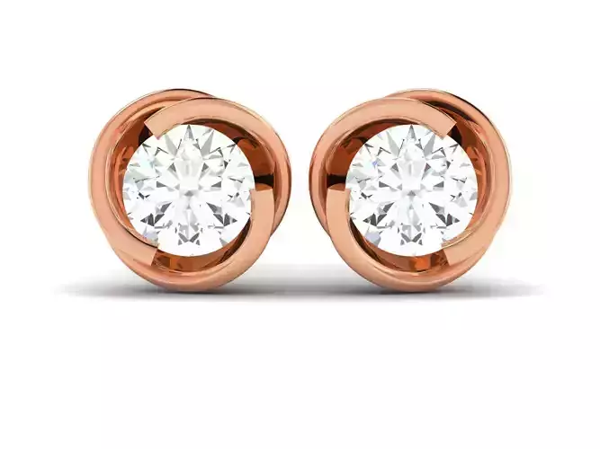 Women solitaire studs earrings 3dm render detail 3D print model
