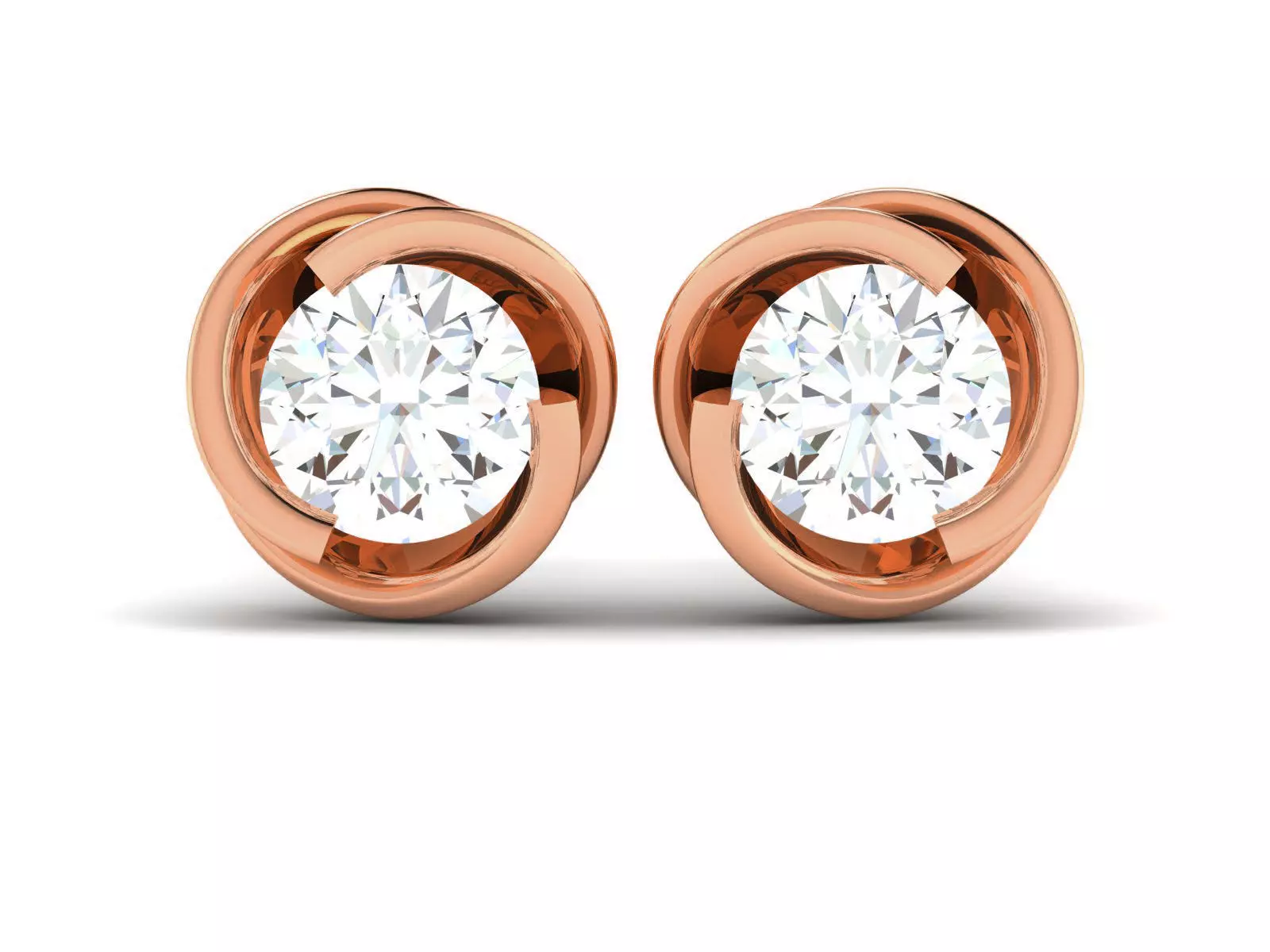 Women solitaire studs earrings 3dm render detail 3D print model_0