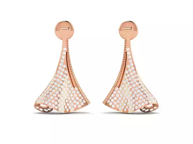 Women drop earrings 3dm render detail