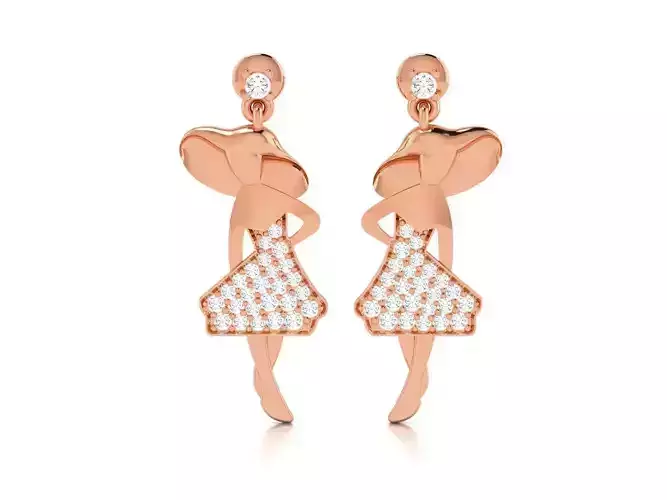 Mouse Women drop earrings 3dm render detail 3D print model