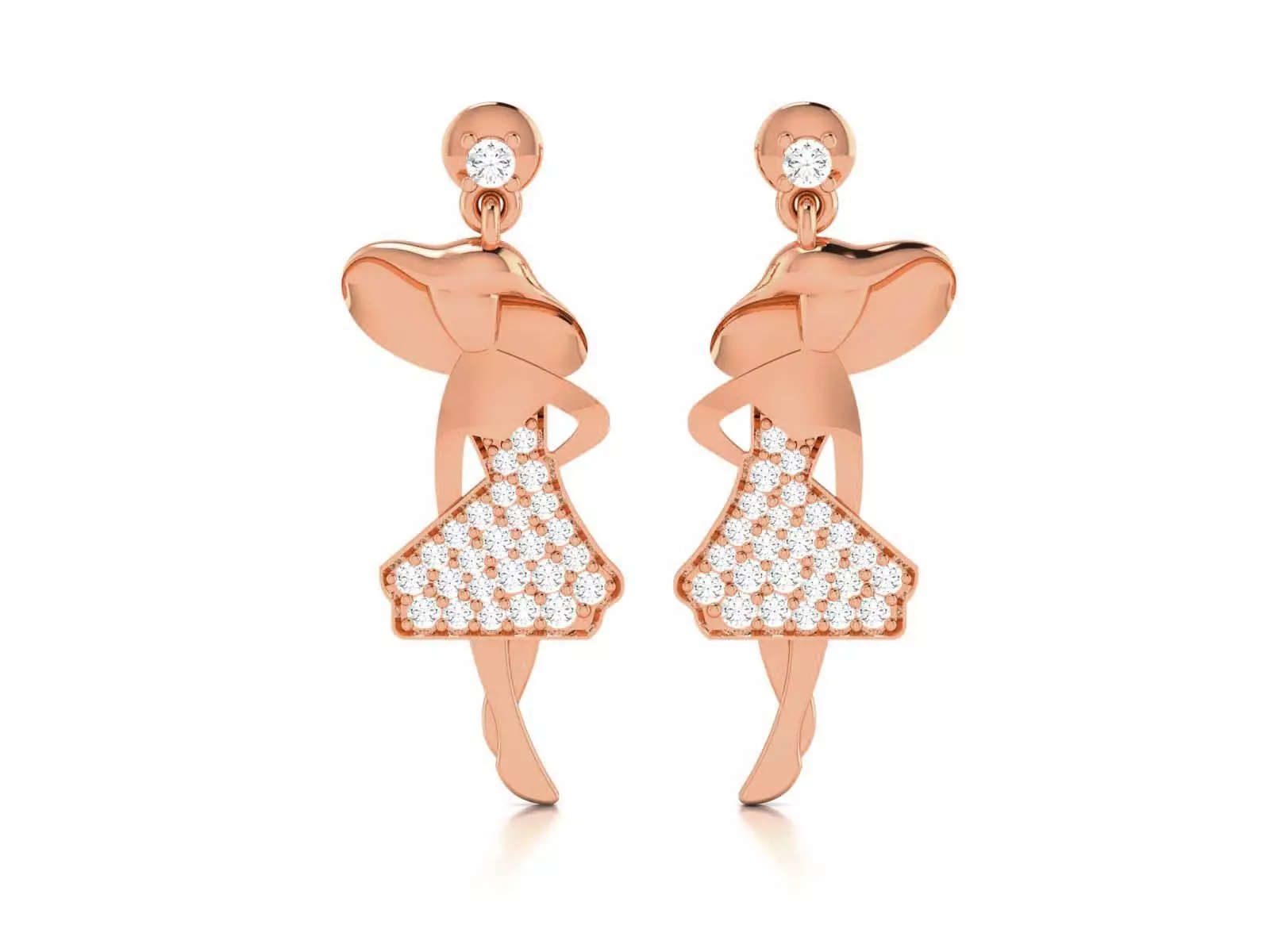 Mouse Women drop earrings 3dm render detail 3D print model_0