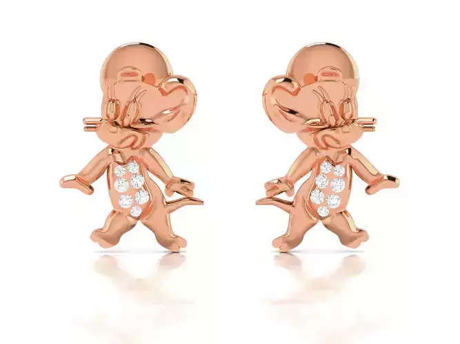 Micky Mouse Women studs earrings 3dm render detail