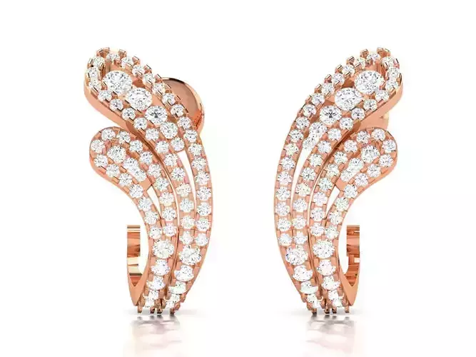 Women studs earrings 3dm render detail